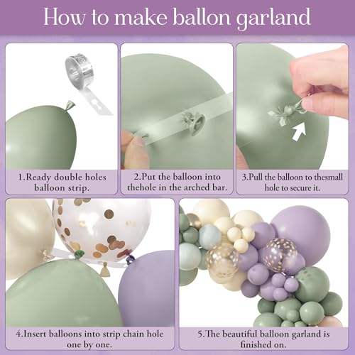 Amandir 173-Piece Pastel Balloon Arch Kit for Parties