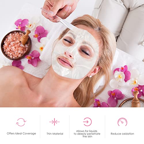 Maitys 200 Pack Disposable Clear Plastic Face Masks for Skincare, Moisture Retention