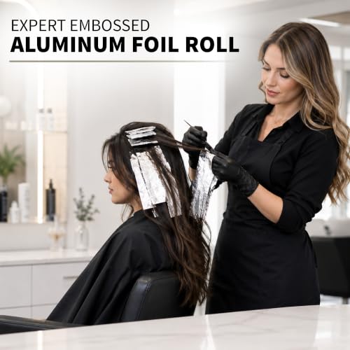 ForPro Expert Embossed Aluminum Foil Roll - 320 Ft Hair Foils for Color & Highlights, Medium Thickness