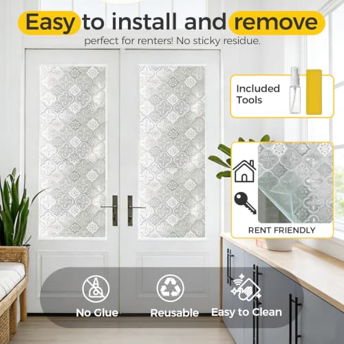 OHTMERU Window Privacy Film - Decorative Anti-Glare Static Cling