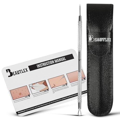 Beautlex Stainless Steel Blackhead & Pimple Extractor Tool - Professional Acne Remover
