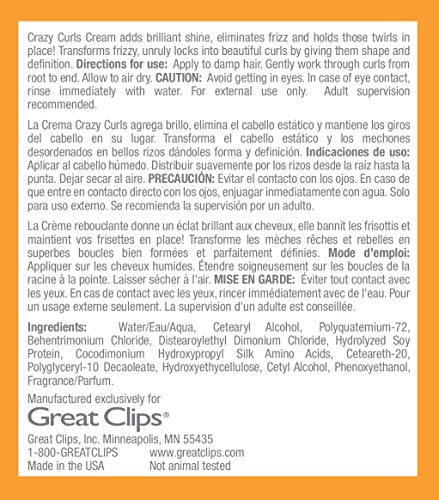 Great Clips Kid's Crazy Curls Cream - Frizz-Control Styling for Kids 8oz
