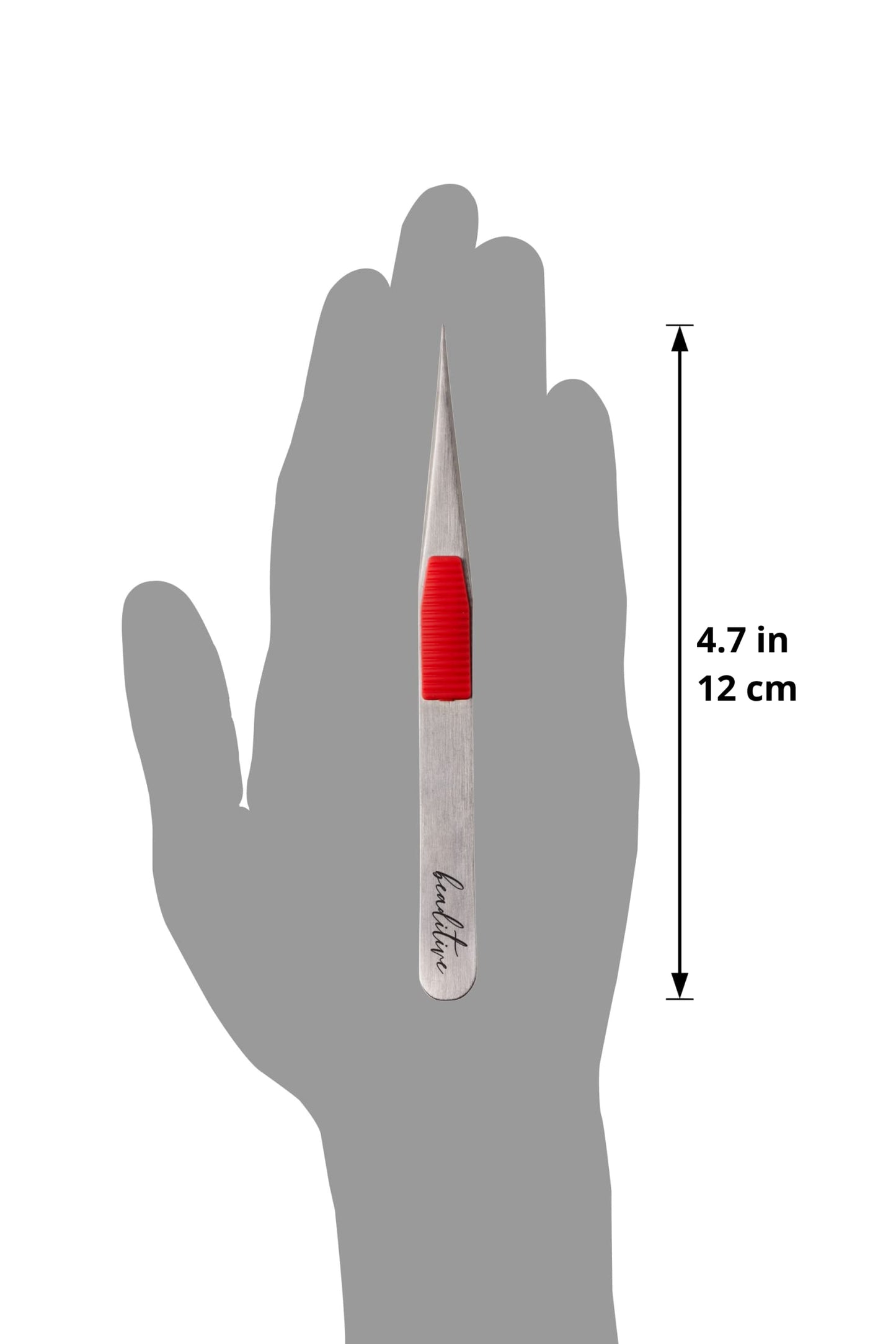 Beaditive High Precision Heavy-Duty Tweezers With Cushion - 4.7" Craft Tweezers for Sewing, Beading & DIY Crafts - Non-Serrated, Fine Point Tips - Stainless Steel Needle Nose Hobby Tweezers (Fuchsia)
