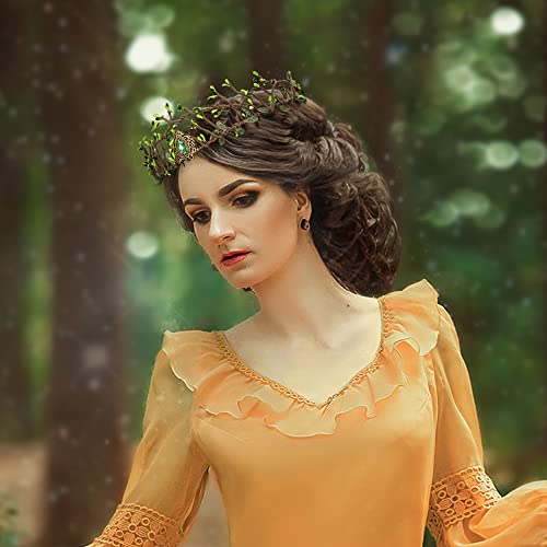 Handmade Green Woodland Elf Crown - Forest Fairy Headpiece