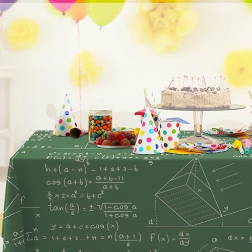Geometry Themed Tablecloth - 53x98 Inches for Parties & Events