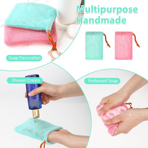 2-Pack Exfoliating Soap Savers for Bar Soap - Mesh Shower Bags