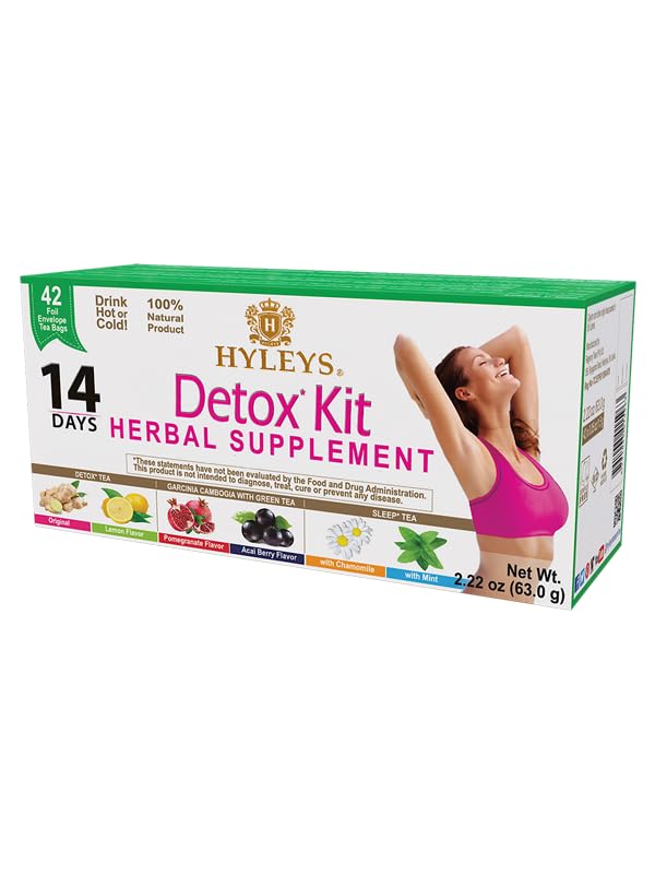Hyleys 14-Day Detox Tea Cleanse Kit - 42 Bags, Vegan & Gluten-Free