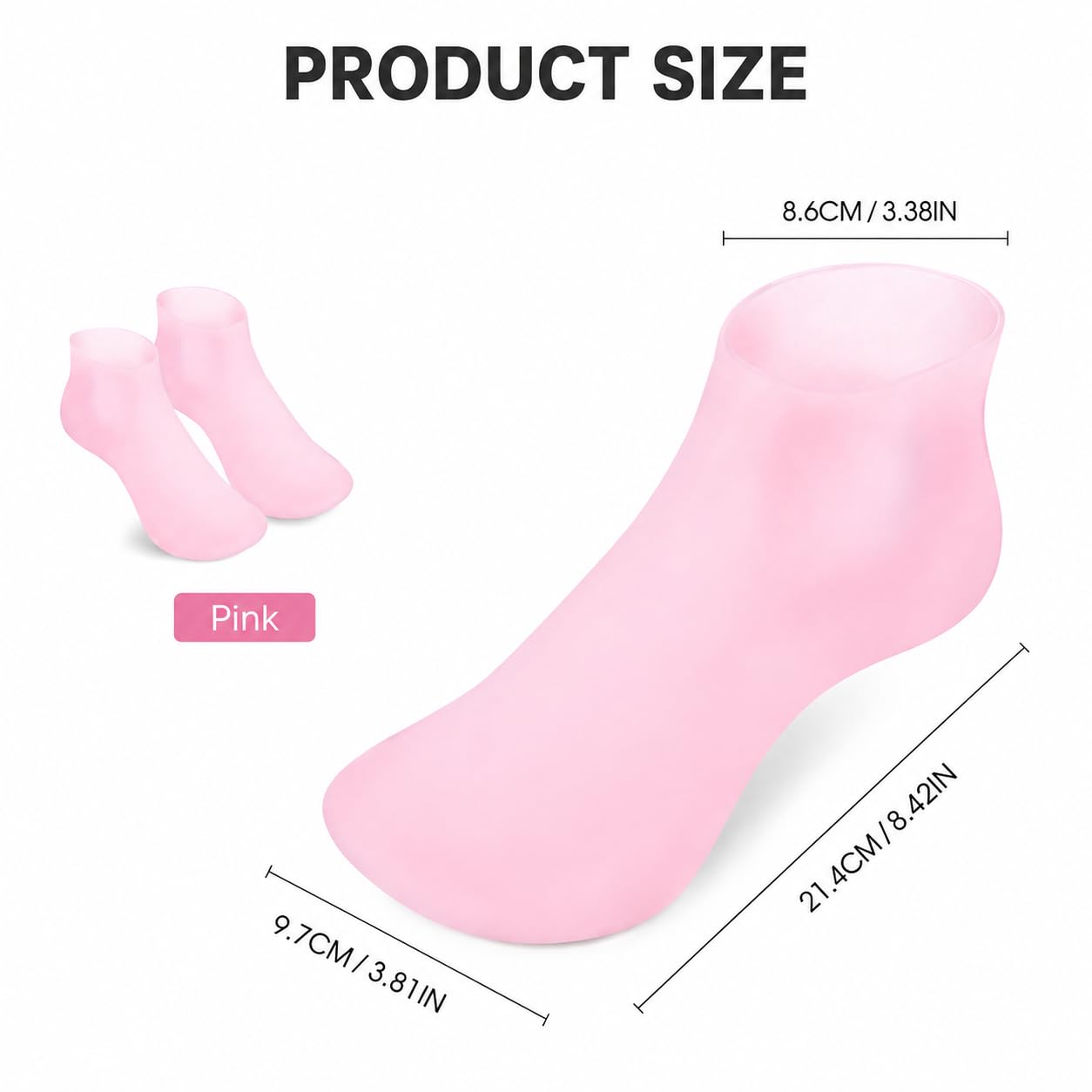 Moisturizing Socks for Dry Cracked Heels - 1 Pair Silicone Foot Socks for Women & Men, Rough Skin Softening, Reusable Hydration Socks, Mother's Day Gift