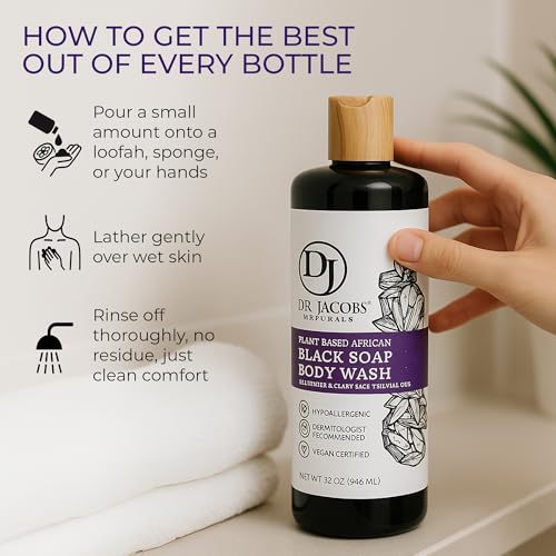 Dr. Jacobs Naturals African Black Liquid Soap, Lavender & Sage, 16oz