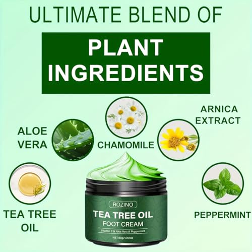 2-Pack Tea Tree Oil Foot Cream for Cracked Heels & Dry Skin - Moisturizing Balm