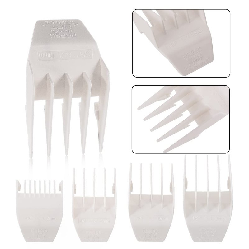 Professional Peanut Clipper Guards for Wahl Peanut – From 1/8 Inch to 1/2 Inch, Fits for Wahl Peanut, White-4PCS