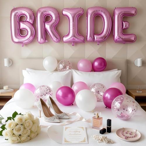 40-Inch Rose Pink Bride Balloons for Bachelorette Party