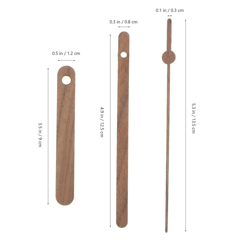 POPETPOP 5 Set Replacement Clock Hands Kit, DIY Wooden Clock Hands for Wall Repair Home Art Decor - Simple Design
