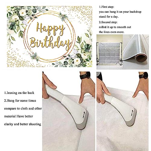 Green Eucalyptus Leaves Birthday Backdrop | 7x5ft Photo Banner