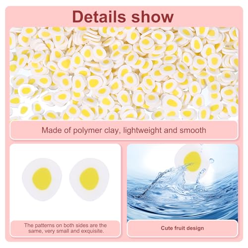 PATIKIL Poached Egg Polymer Clay Slices 100g for Nail Art & Crafts