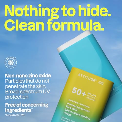 BIO SPECTRA ATTITUDE Unscented Mineral Face Sunscreen Stick SPF 50+ 0.53 Oz
