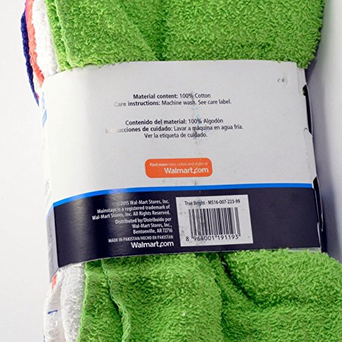 Mainstays 18 Pack Assorted Cotton Terry Washcloths - 11" x 11"
