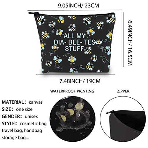 XYANFA All My Diabeetes Stuff Black Diabetes Medical Bag - Type 1 & 2