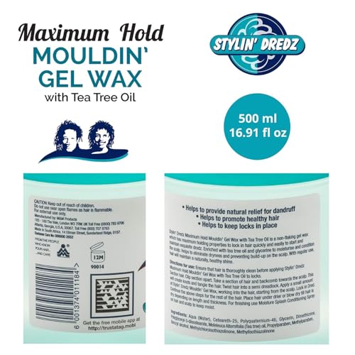 Stylin Dredz Mouldin' Gel Wax with Tea Tree Oil - 16.91 fl oz