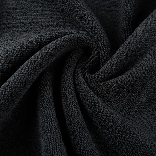 MICROFI Black Microfiber Hair Drying Towels - Quick Dry, Lint Free, 2 Pack