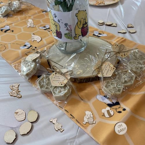 Winnie the Pooh Wooden Confetti for Baby Shower Decorations - 56pcs