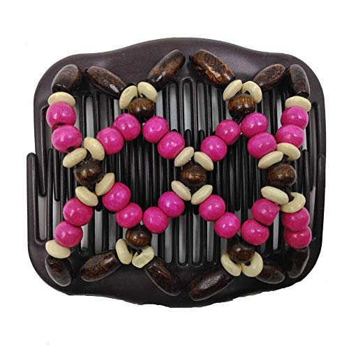 LOVEF 4 Pack Beads Hair Combs for Women & Girls Elastic Hair Clips Stylish Hair Accessory