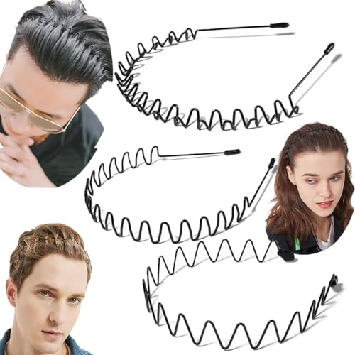 Zig Zag Metal Headbands for Women & Men | 3 Styles for Volume & Comfort