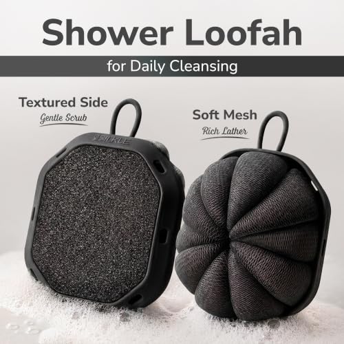 SILKLE Silicone Shower Loofah - 2-in-1 Exfoliating Body Scrubber