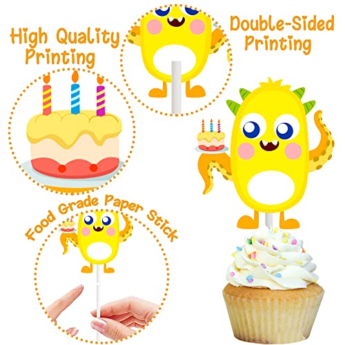 36pcs Little Monster Cupcake Toppers for Kids' Parties