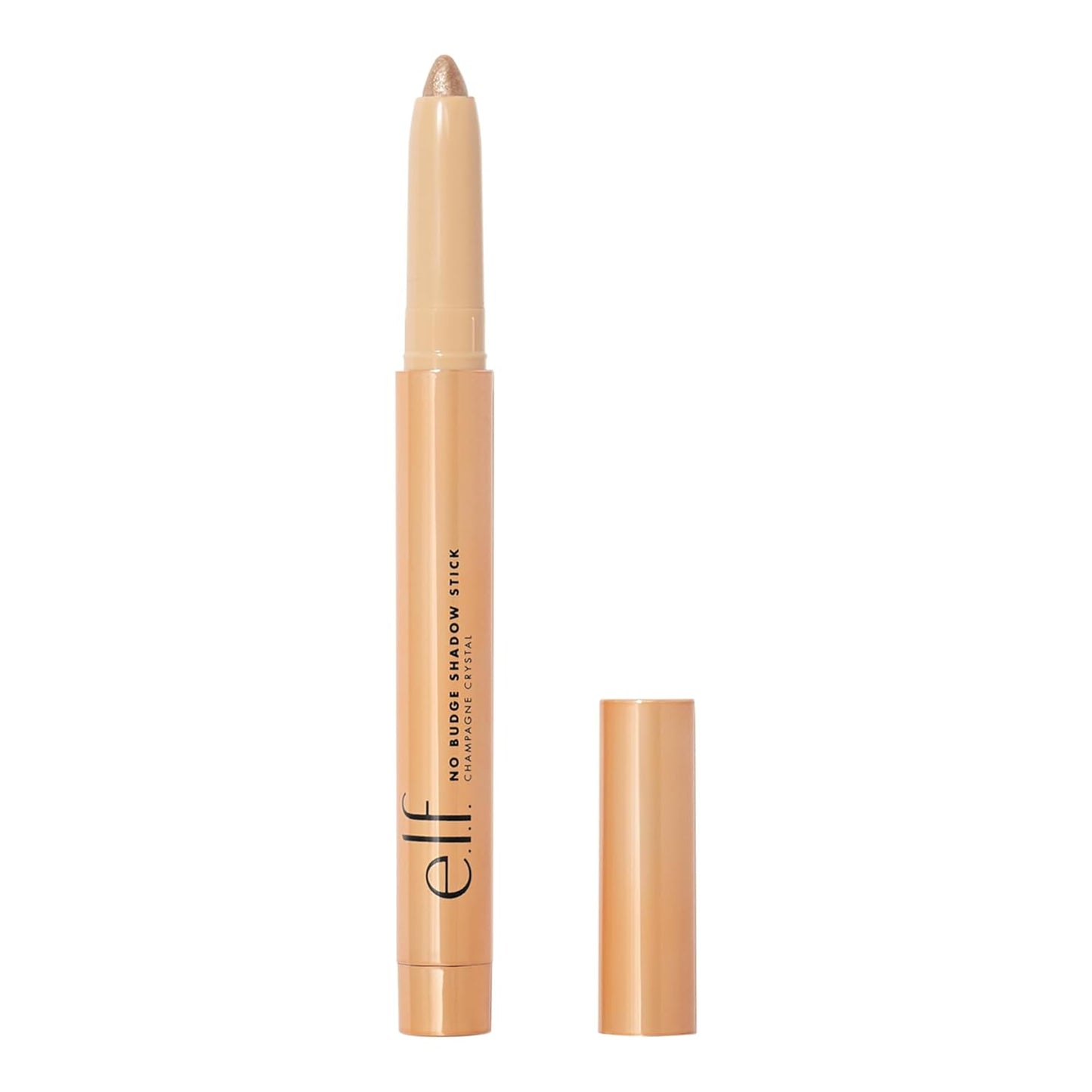 e.l.f. No Budge Shadow Stick - Long-Lasting Cream Eyeshadow in Champagne Crystal | High-Pigment Metallic Finish, Vegan & Cruelty-Free
