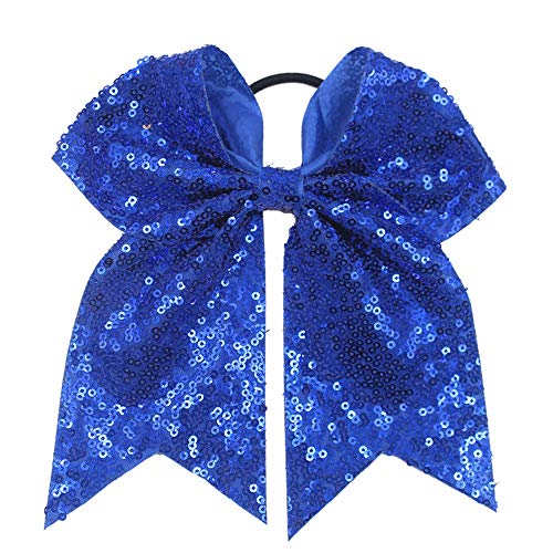 Multi-Colored 12PCS 8-Inch Sparkly Cheer Hair Bows for Girls & Teens