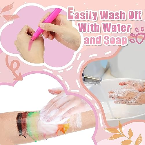 Kids Face Painting Kit - 12 Water-Based Colors, Washable Body & Face Paint for Halloween & Parties