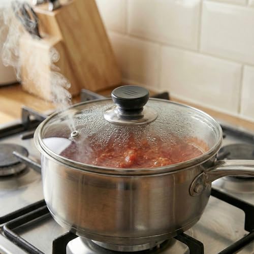 8-Inch Tempered Glass Pan Lid with Heat-Resistant Handle