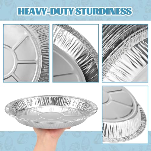36 Pack 9 Inch Disposable Aluminum Foil Pie Tins - Heavy-Duty & Oven Safe