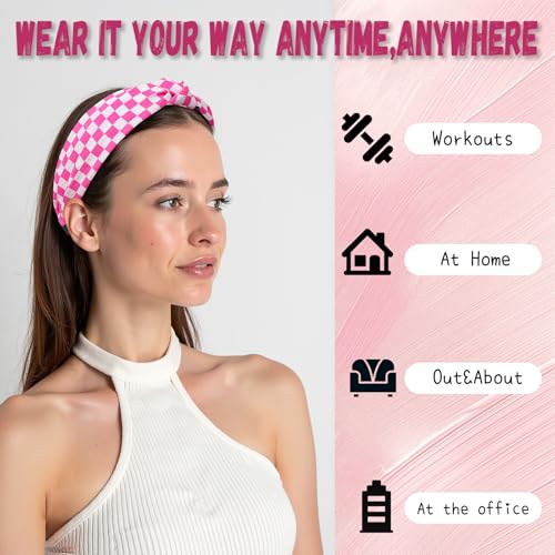 AWAYTR Wide Knotted Headbands for Women - 4 Piece Fabric Hair Accessory Set