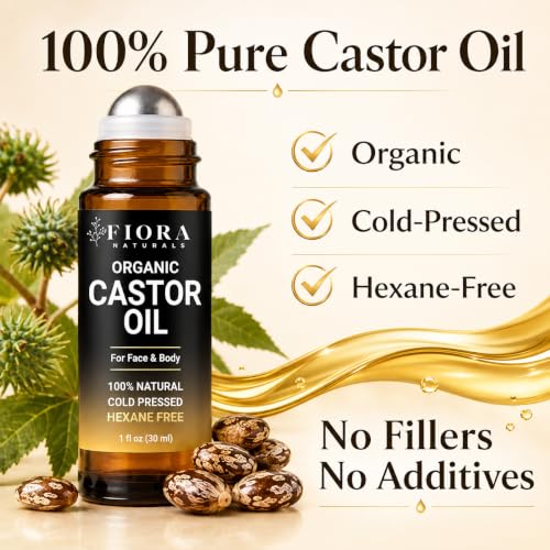 Organic Castor Oil Roll-On & Stainless Steel Gua Sha Tool Set