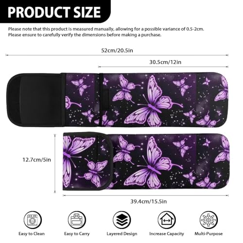 Flashideas Purple Butterfly Heat-Resistant Neoprene Curling Iron Case - Flat Iron/Brush Holder with Pocket
