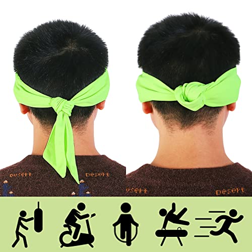 ONEYE Adjustable Tie Headband Sweat Bands - Solid Colors (9 PCS)