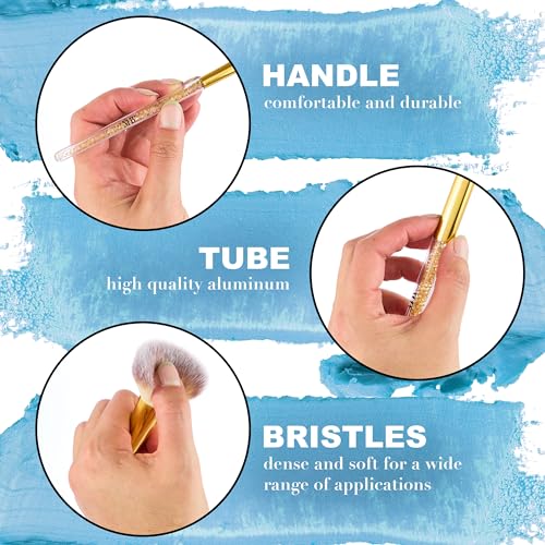 Gold 10pc Professional Makeup Brush Set - Soft Bristle for Women