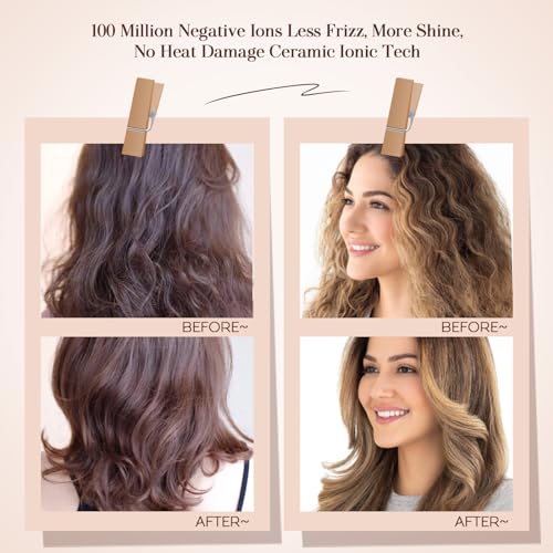 Travel Blow Dryer Brush in one, Dual Voltage 120V-240V Mini Hot Air Brush, Hair Trends Nano Titanium 2 Inch One Step Hair Dryer and Styler Volumizer Oval Shape