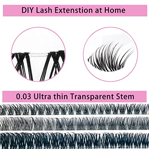 TRZLIFE DIY Eyelash Clusters - 72 Pcs Individual Lash Extensions, 10-14mm
