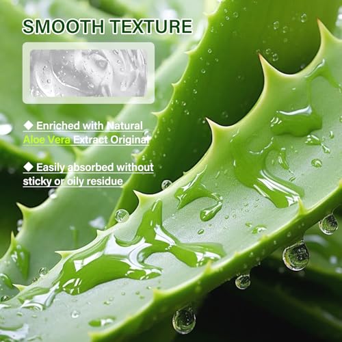 LZYLLS Aloe Vera Gel for Face & Body - Hydrating After Sun Moisturizer, Cooling Non-Sticky 9.15 Fl Oz (Variation 01)