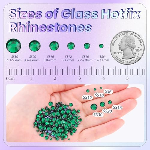 TINKRSTUFF Emerald Green SS20 Hotfix Rhinestones 5000pcs for Clothing & Crafts