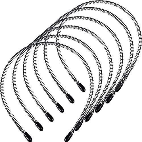 Unisex Metal Headbands 6-Pack - Non-Slip Spring Hair Bands for Men & Women