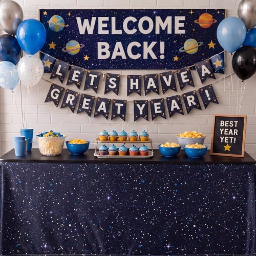 Tiamon 6 FT Galaxy Night Sky Table Skirt for Classroom Decor