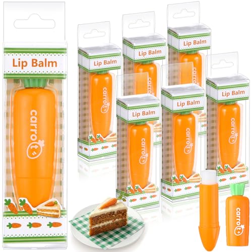 Dansib 6-Piece Carrot Lip Balm Set - Red Velvet Carrot Cake Moisturizing Care