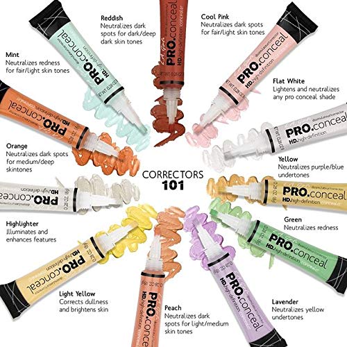 L.A. Girl HD Pro Conceal Flat White Corrector - 0.28 oz (Pack of 2)