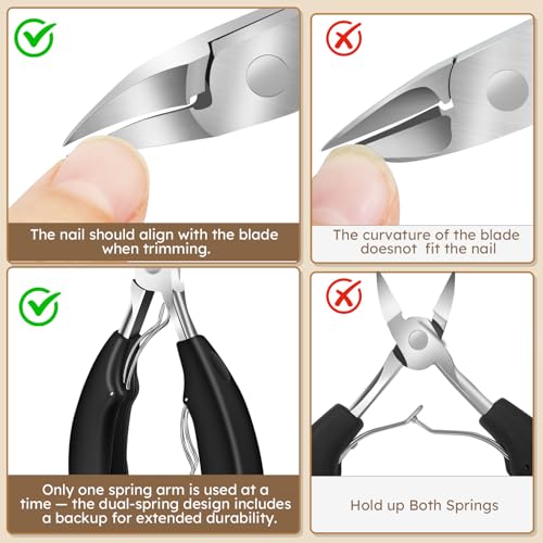 Nailysor 5-in-1 Professional Toenail Clipper Set for Thick Ingrown Nails