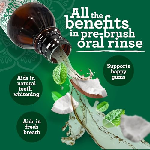 GuruNanda Coconut & Mint Pulling Oil Mouthwash - 8 Oz, Alcohol-Free