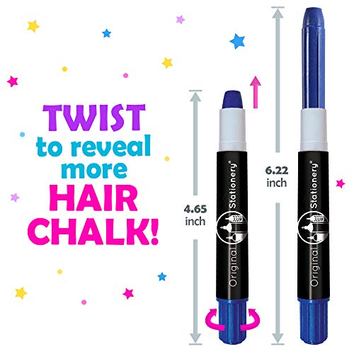 Original Stationery 10-Pack Washable Temporary Hair Chalk Pens for Kids
